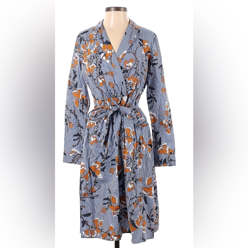 Who What Wear Blue Floral Wrap Dress (XS)